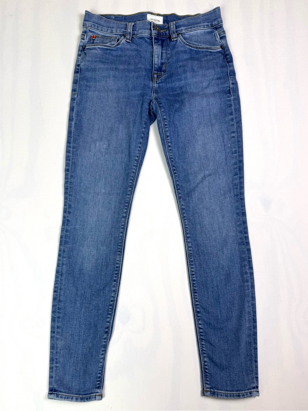 Hudson Natalie Midrise Super Skinny Ankle Jeans Size 24 Medium Wash Stretch
